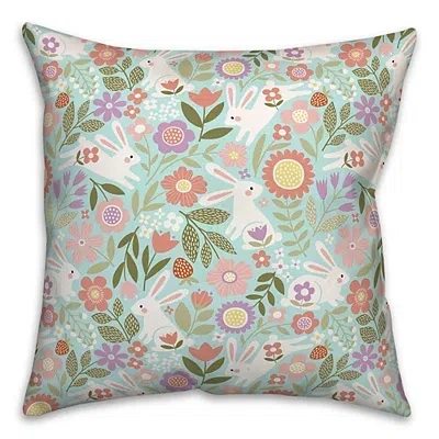 Kirkland's Colorful Floral Bunnies Pillow In Multi