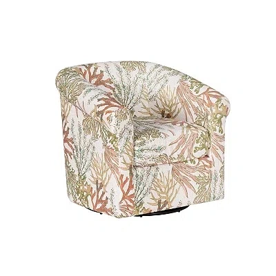 Kirkland's Colorful Ocean Bonnie Swivel Accent Chair In Brown