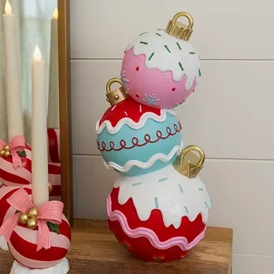 Kirkland's Colorful Stacked Ornaments Figurine In Multi