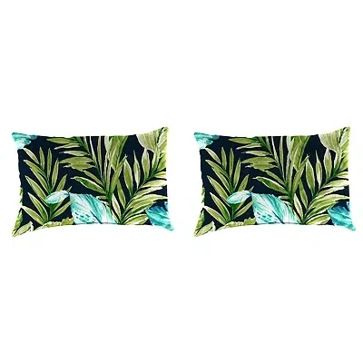 Kirkland's Cool Tropics Outdoor Lumbar Pillows In Green
