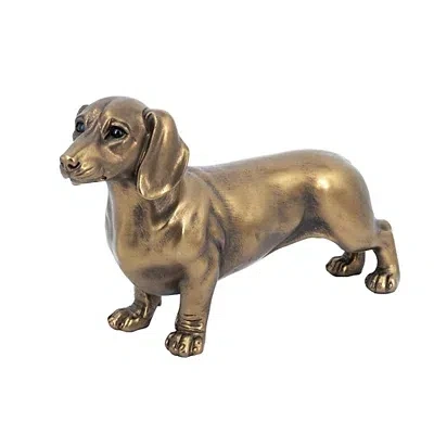 Kirkland's Copper Dachshund Figurine In Gold