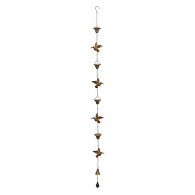 Kirkland's Copper Hummingbird Rain Chain In Brown