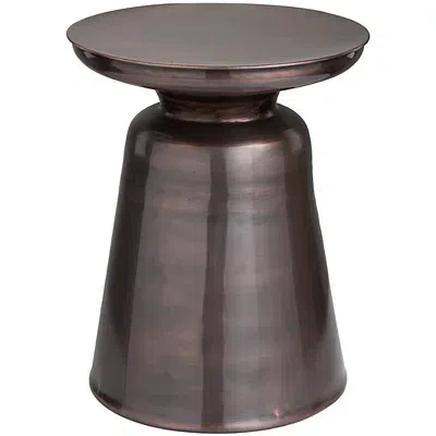 Kirkland's Copper Metal Accent Table With Bell Shaped Base In Brown