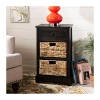Kirkland's Cora Accent Table With Woven Storage Baskets In Multi