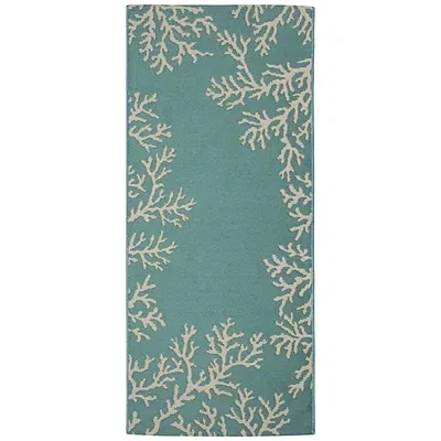 Kirkland's Coral Indoor/outdoor Runner In Blue