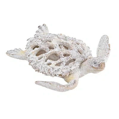 Kirkland's Coral Reef Sea Turtle Figurine In White