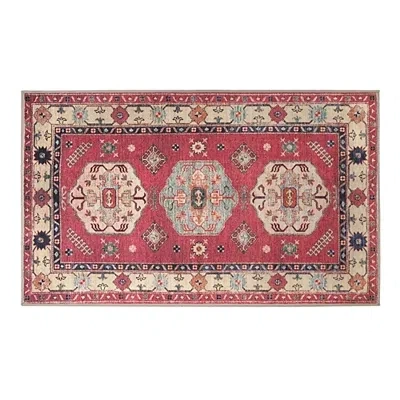 Kirkland's Coral Shary Washable Area Rug In Pink