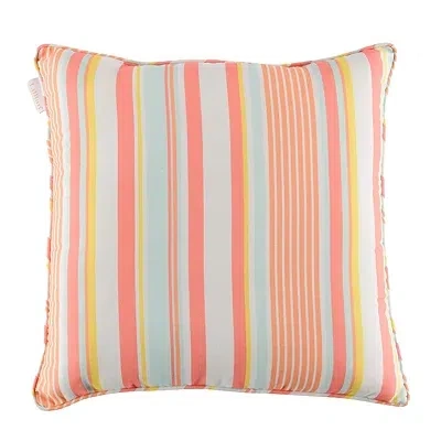 Kirkland's Coral Striped Outdoor Pillow In Multi