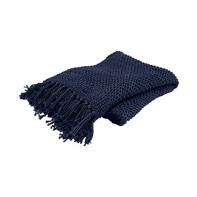 Kirkland's Cotton Tassel Throw In Blue