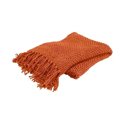 Kirkland's Cotton Tassel Throw In Orange