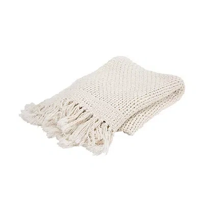 Kirkland's Cotton Tassel Throw In White