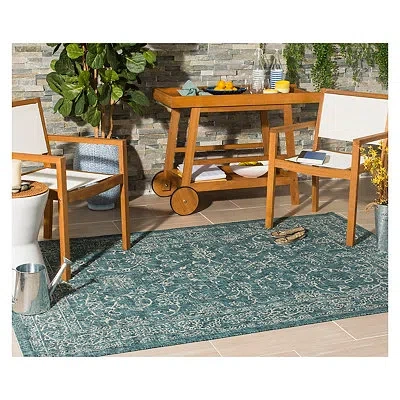 Kirkland's Courcy Outdoor Area Rug In Blue