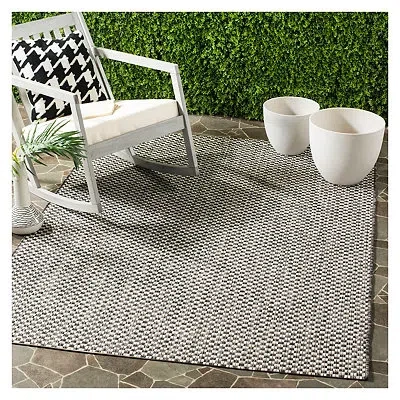 Kirkland's Courcy Woven Transitional Outdoor Area Rug In Gray