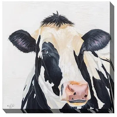 Kirkland's Cow Portrait Outdoor Canvas Art Print In Multi