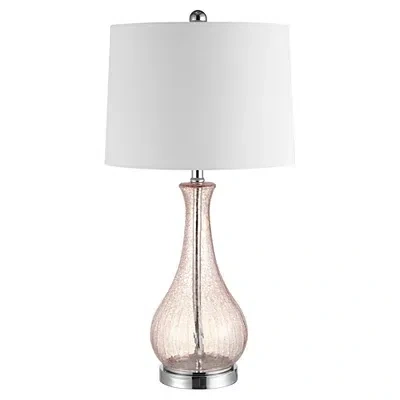 Kirkland's Crackle Glass Teardrop Table Lamp In White