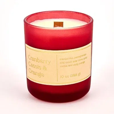 Kirkland's Cranberry Cassis & Orange 1-wick Velvet Jar Candle In Red