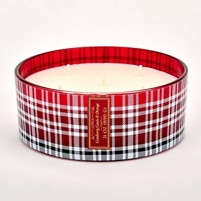 Kirkland's Cranberry Cassis & Orange 5-wick Jar Candle In Red