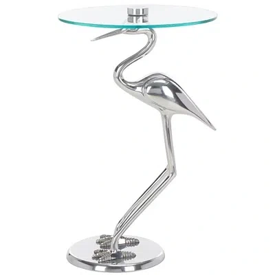 Kirkland's Crane Metal Accent Table In Silver