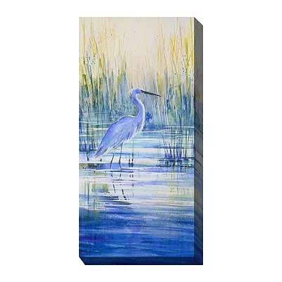 Kirkland's Crane Outdoor Canvas Art Print In Blue