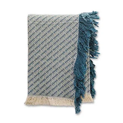 Kirkland's Cross-stitch Woven Throw In Blue