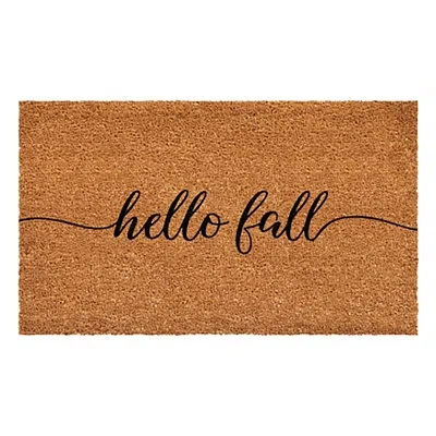 Kirkland's Cursive Hello Fall Coir Doormat In Multi