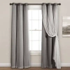 Kirkland's Curtain Panel Set With Overlay In Gray