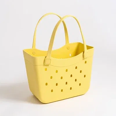 Kirkland's Curve Carry-all Basket Tote In Yellow