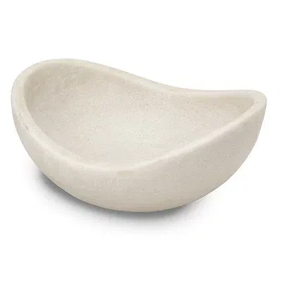Kirkland's Curved Faux Marble Decorative Bowl In White