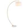 Kirkland's Curved Floor Lamp With Marble Base In Multi