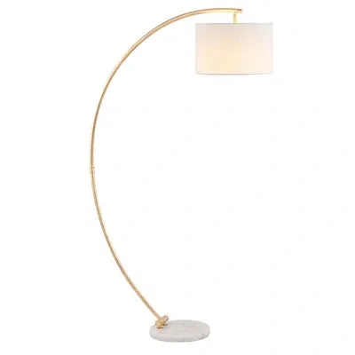 Kirkland's Curved Floor Lamp With Marble Base In Multi