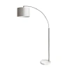 Kirkland's Curved Floor Lamp With Marble Base In Silver
