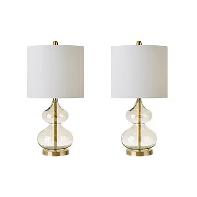 Kirkland's Curved Glass Table Lamps In Gold