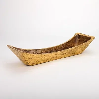 Kirkland's Curved Gold Mango Wood Dough Bowl