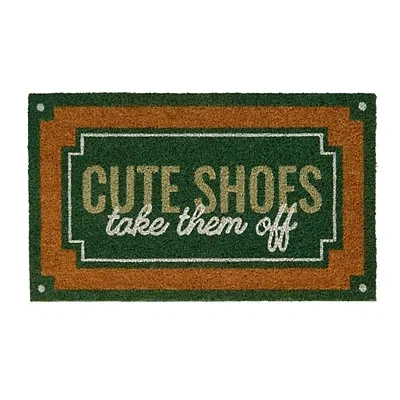Kirkland's Cute Shoes Coir Doormat In Green