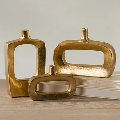 Kirkland's Cutout Modern Bud Vases In Gold