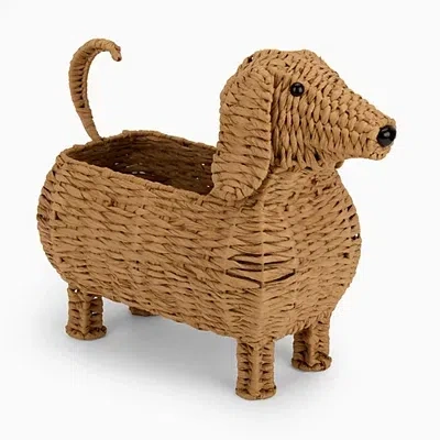 Kirkland's Dachshund Woven Hyacinth Basket In Brown
