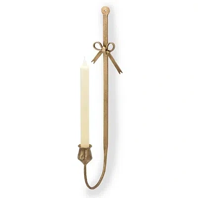 Kirkland's Dainty Bow Taper Candle Wall Sconce In Gold
