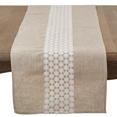 Kirkland's Daisy Lace Linen Table Runner In Multi