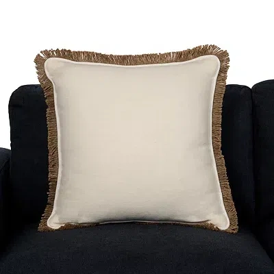 Kirkland's Dale Ivory Jute Fringe Pillow In Multi