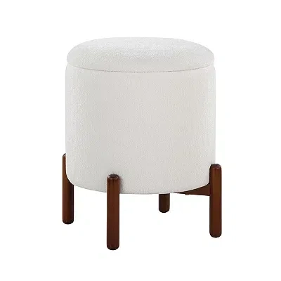Kirkland's Daniella Storage Ottoman In White