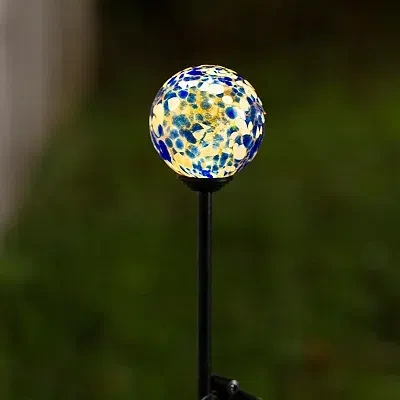 Kirkland's Dark Blue Glass Gazing Orb Solar Stake