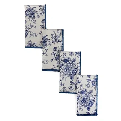 Kirkland's Dark Blue Toile Napkins In Multi