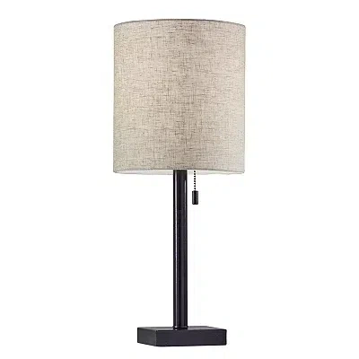 Kirkland's Dark Bronze Square Base Table Lamp In Black