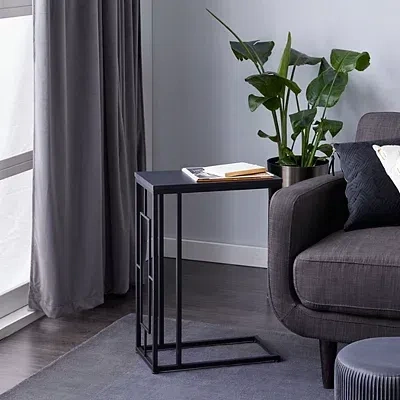 Kirkland's Dark Brown Metal C-shaped Accent Table In Multi