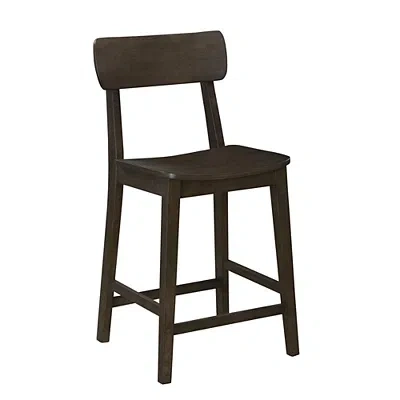 Kirkland's Dark Brown Wood Open Back Counter Stool