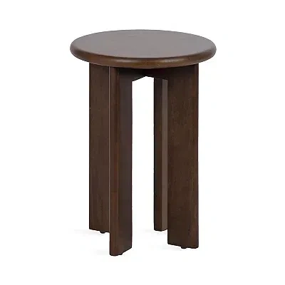 Kirkland's Dark Brown Wood Round Seebeck Accent Table