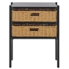 Kirkland's Dark Brown Woven 2-drawer Rosa Accent Table In Brown