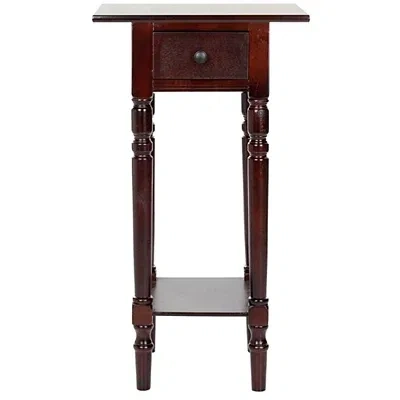 Kirkland's Dark Cherry Wood Emilie Petite End Table In Brown