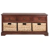 Kirkland's Dark Cherry Wood Suzelle Storage Bench In Brown