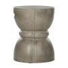 Kirkland's Dark Gray Drum Accent Table With Handles In Gray